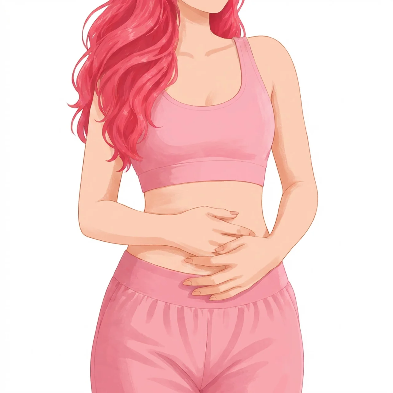 Mujer sosteniendo su abdomen